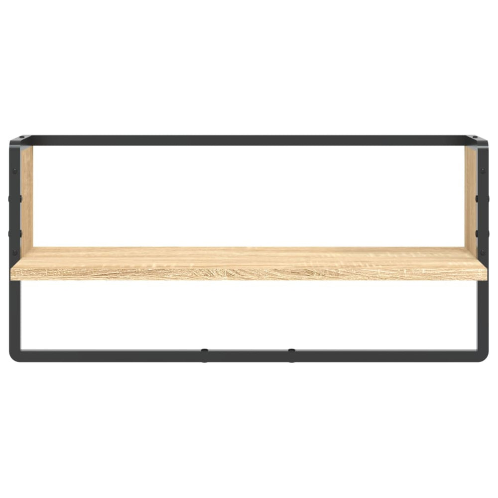 Wandschap met stang 65x25x30 cm sonoma eikenkleurig MeubelReus