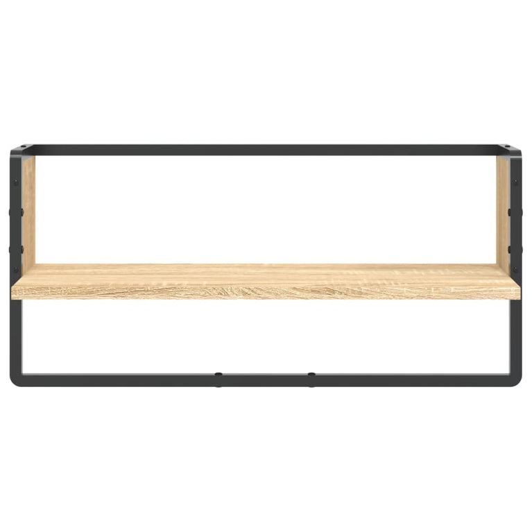 Wandschap met stang 65x25x30 cm sonoma eikenkleurig MeubelReus