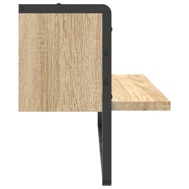 Wandschap met stang 65x25x30 cm sonoma eikenkleurig MeubelReus