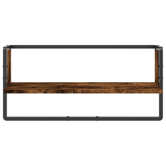 Wandschap met stang 65x25x30 cm gerookt eikenkleurig MeubelReus