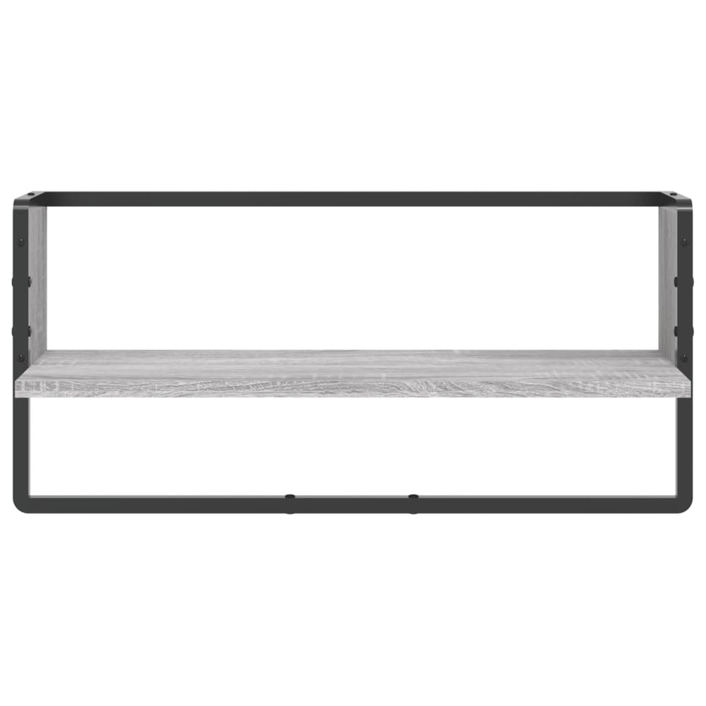 Wandschap met stang 65x25x30 cm grijs sonoma eikenkleurig MeubelReus