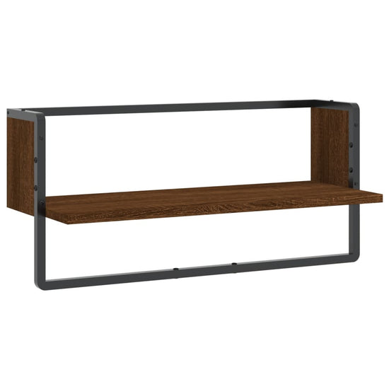 Wandschap met stang 65x25x30 cm bruin eikenkleur MeubelReus