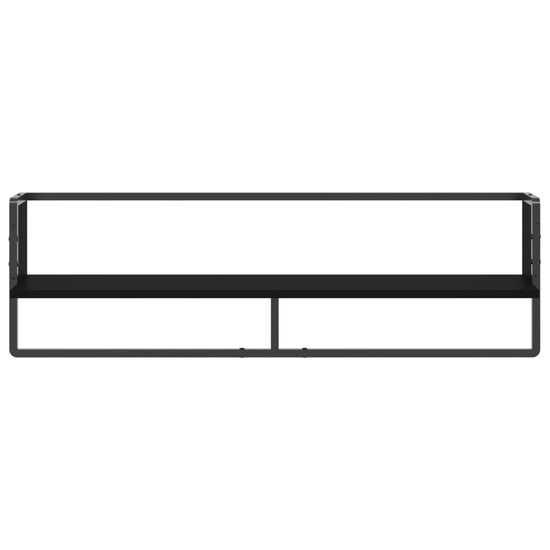 Wandschap met stang 100x25x30 cm zwart MeubelReus