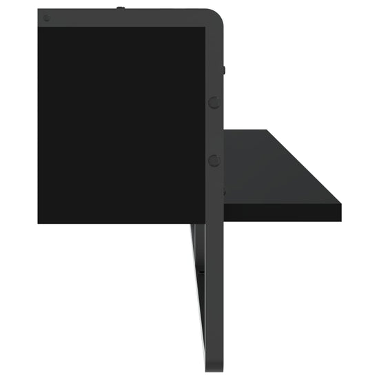 Wandschap met stang 100x25x30 cm zwart MeubelReus