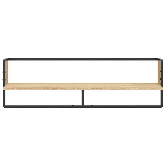 Wandschap met stang 100x25x30 cm sonoma eikenkleurig MeubelReus