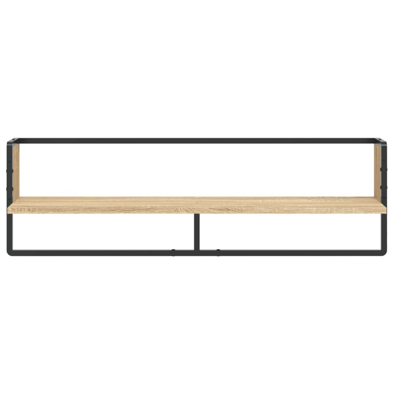 Wandschap met stang 100x25x30 cm sonoma eikenkleurig MeubelReus