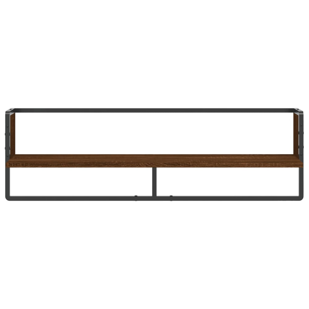Wandschap met stang 100x25x30 cm bruineikenkleurig MeubelReus