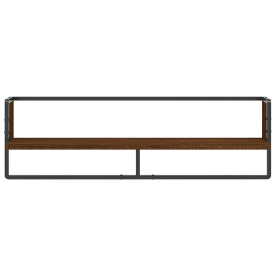 Wandschap met stang 100x25x30 cm bruineikenkleurig MeubelReus
