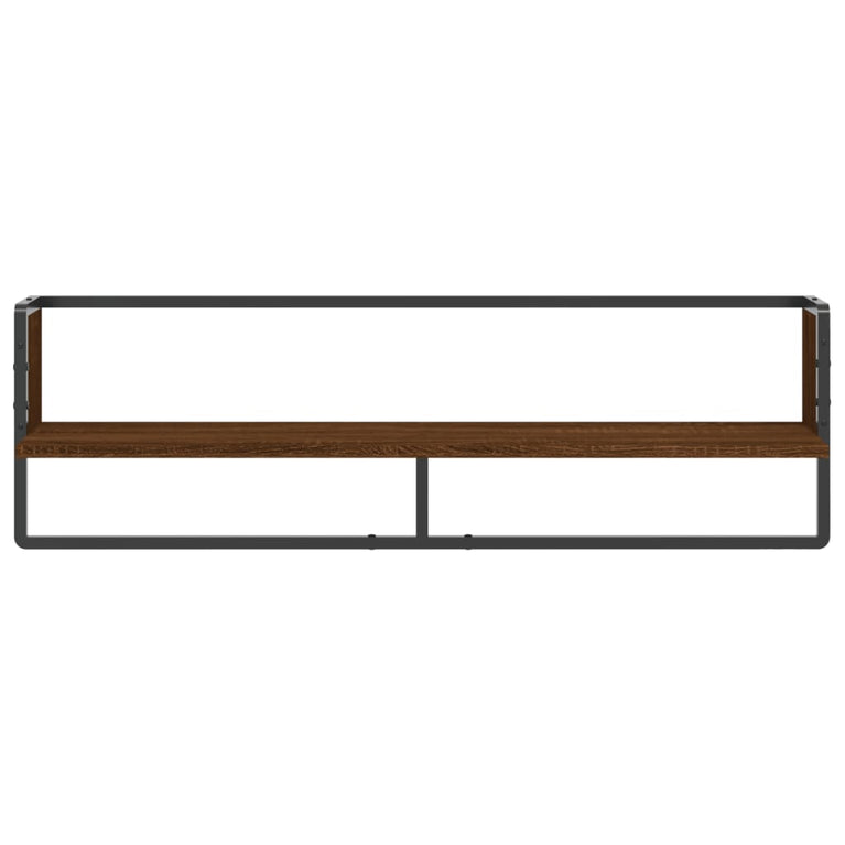 Wandschap met stang 100x25x30 cm bruineikenkleurig MeubelReus