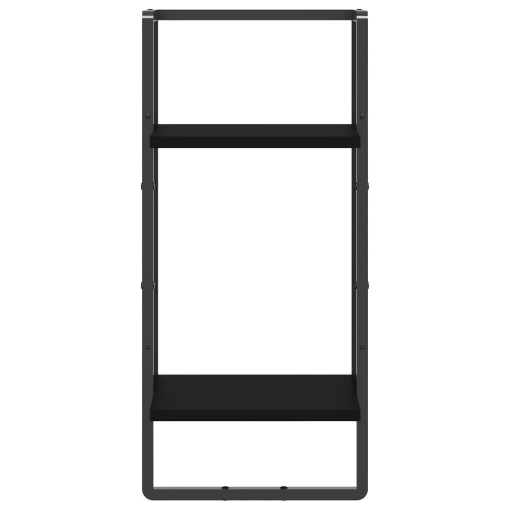 Wandschap met stang 30x25x65 cm zwart MeubelReus