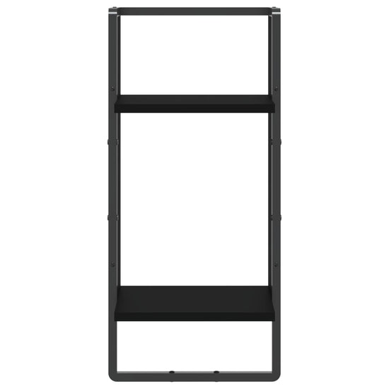 Wandschap met stang 30x25x65 cm zwart MeubelReus