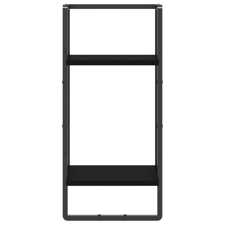 Wandschap met stang 30x25x65 cm zwart MeubelReus