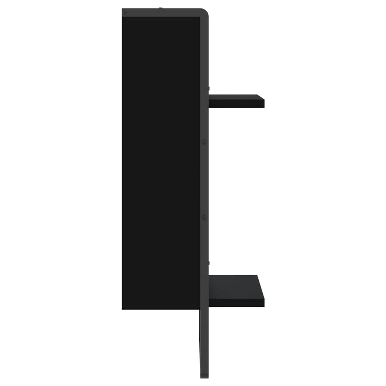 Wandschap met stang 30x25x65 cm zwart MeubelReus