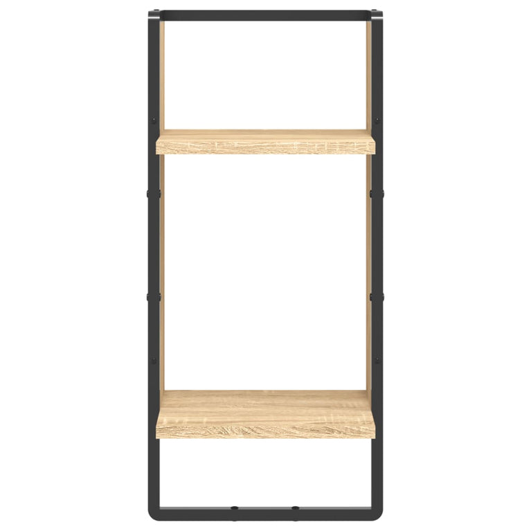 Wandschap met stang 30x25x65 cm sonoma eikenkleurig MeubelReus