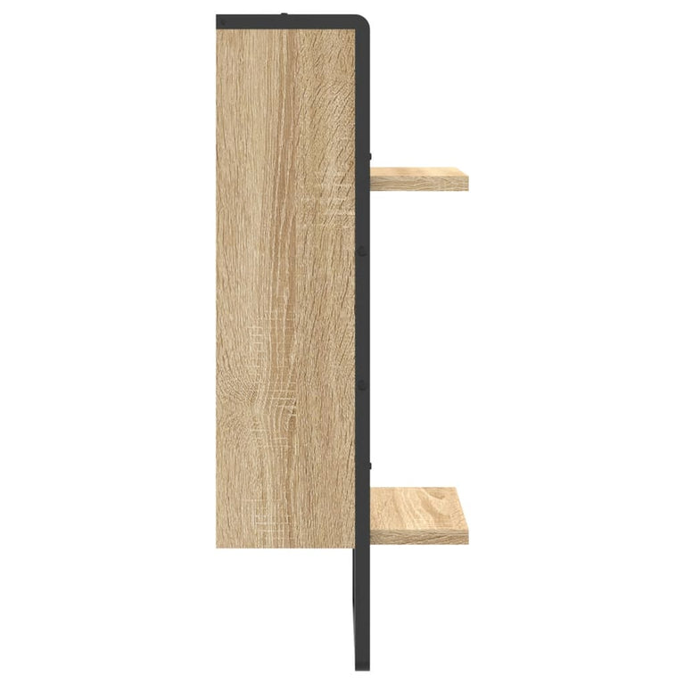 Wandschap met stang 30x25x65 cm sonoma eikenkleurig MeubelReus