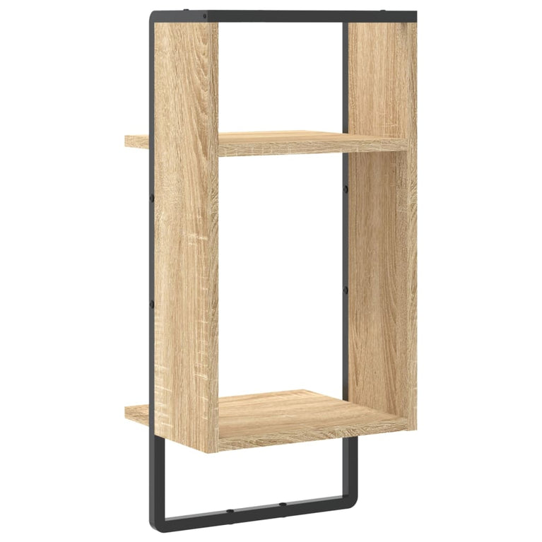 Wandschap met stang 30x25x65 cm sonoma eikenkleurig MeubelReus