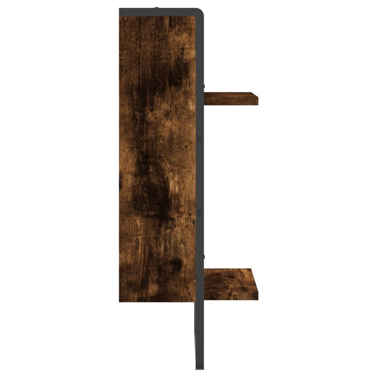 Wandschap met stang 30x25x65 cm gerookt eikenkleurig MeubelReus