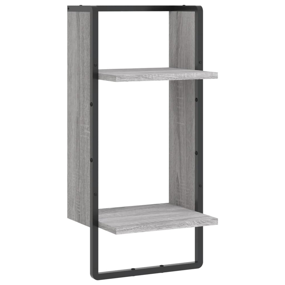 Wandschap met stang 30x25x65 cm grijs sonoma eikenkleurig MeubelReus