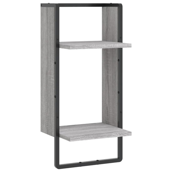 Wandschap met stang 30x25x65 cm grijs sonoma eikenkleurig MeubelReus