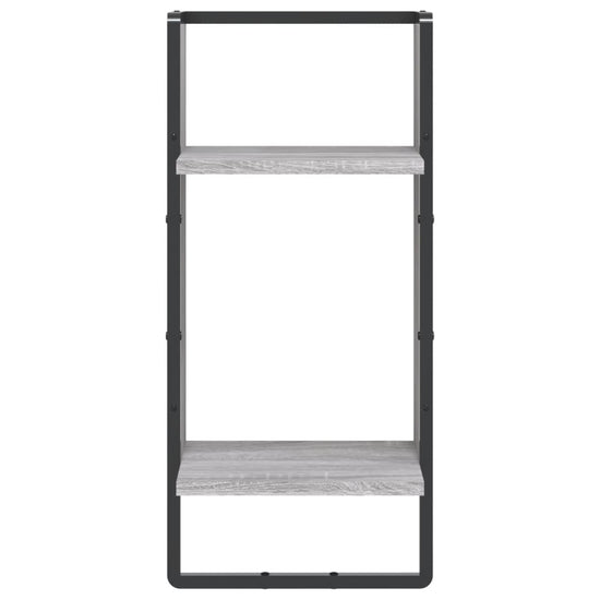 Wandschap met stang 30x25x65 cm grijs sonoma eikenkleurig MeubelReus