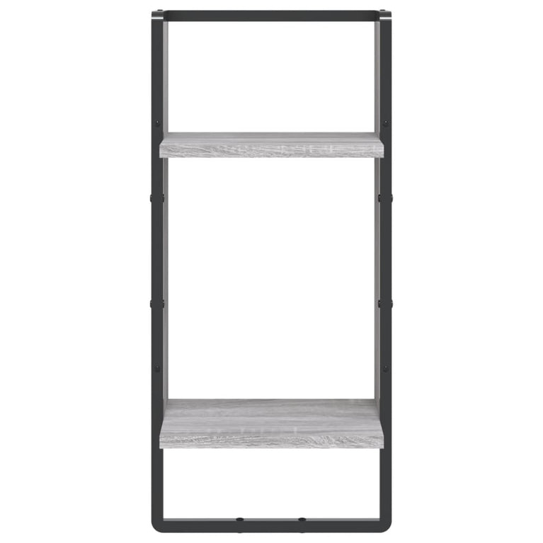 Wandschap met stang 30x25x65 cm grijs sonoma eikenkleurig MeubelReus
