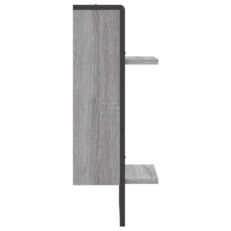 Wandschap met stang 30x25x65 cm grijs sonoma eikenkleurig MeubelReus