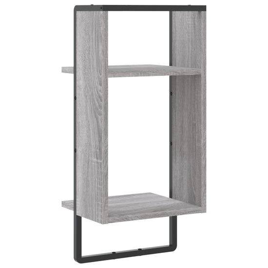 Wandschap met stang 30x25x65 cm grijs sonoma eikenkleurig MeubelReus