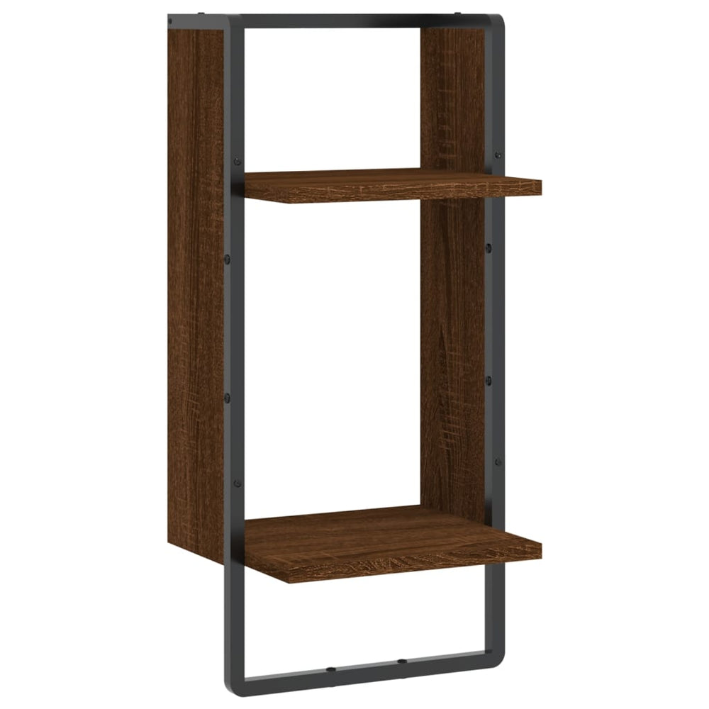 Wandschap met stang 30x25x65 cm bruineikenkleurig MeubelReus