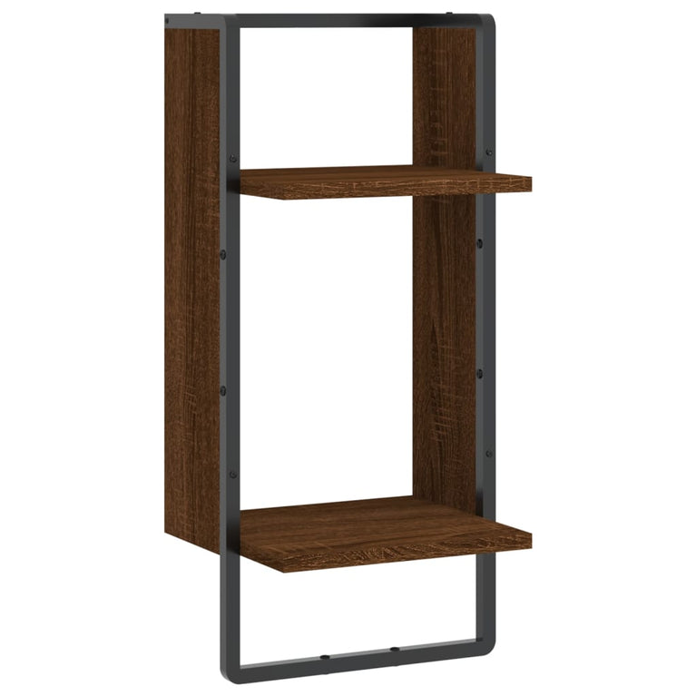 Wandschap met stang 30x25x65 cm bruineikenkleurig MeubelReus