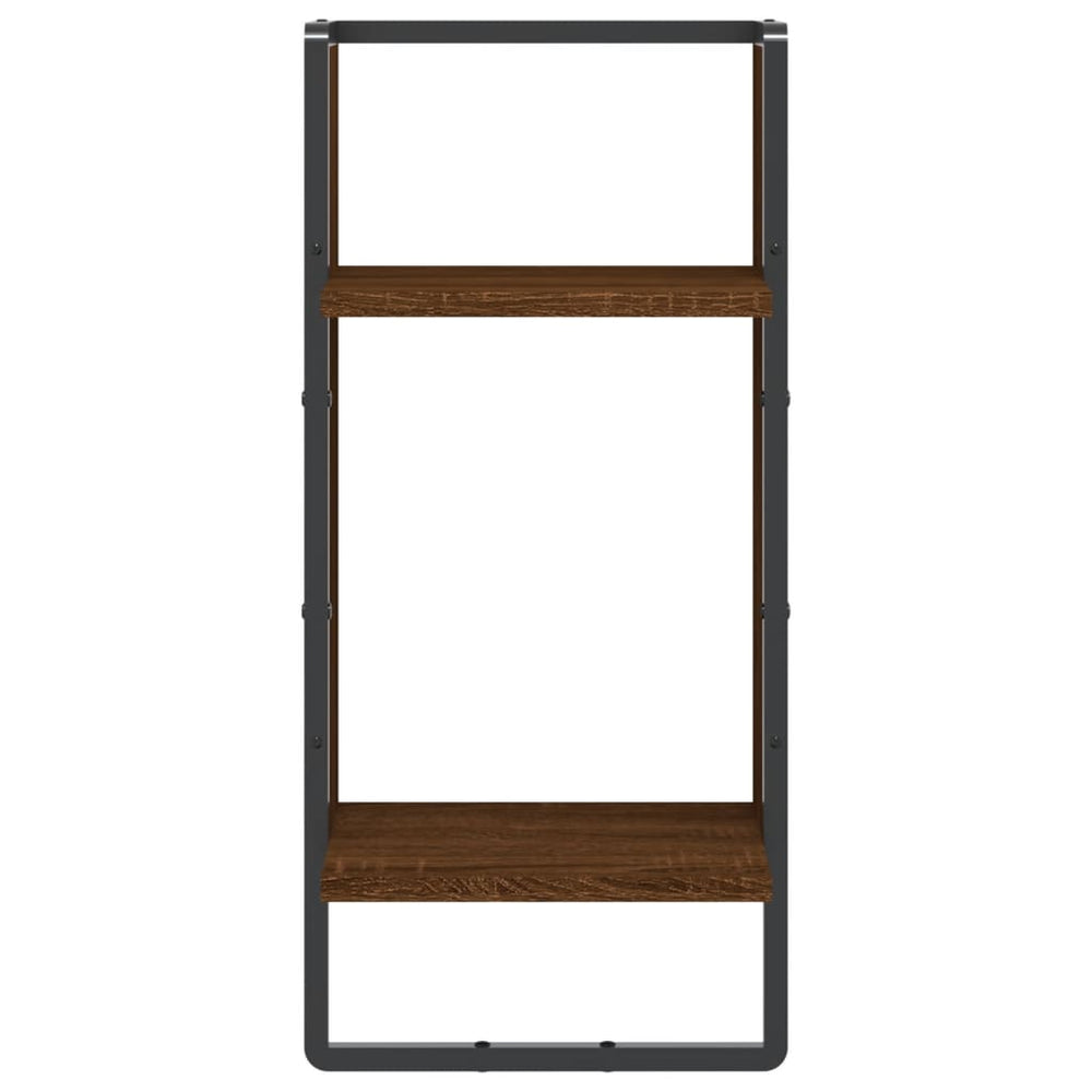 Wandschap met stang 30x25x65 cm bruineikenkleurig MeubelReus