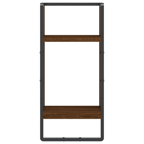 Wandschap met stang 30x25x65 cm bruineikenkleurig MeubelReus