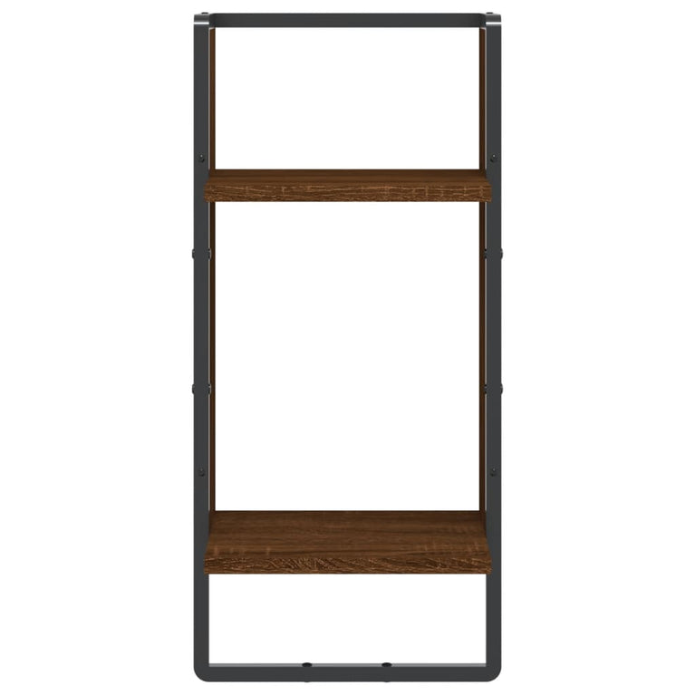 Wandschap met stang 30x25x65 cm bruineikenkleurig MeubelReus