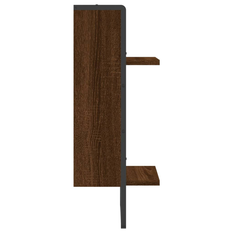 Wandschap met stang 30x25x65 cm bruineikenkleurig MeubelReus