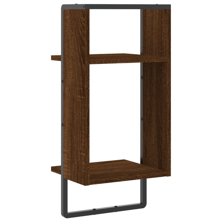 Wandschap met stang 30x25x65 cm bruineikenkleurig MeubelReus