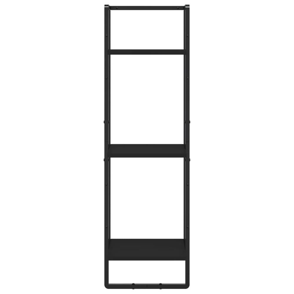 Wandrek 3-laags 30x25x100 cm bewerkt hout zwart MeubelReus