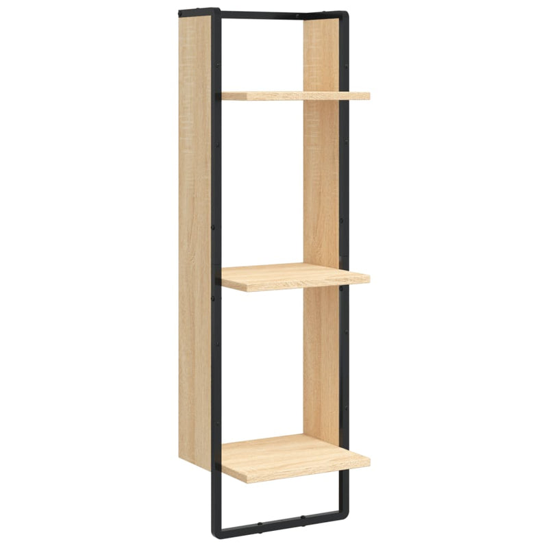 Wandrek 3-laags 30x25x100 cm bewerkt hout sonoma eikenkleurig MeubelReus