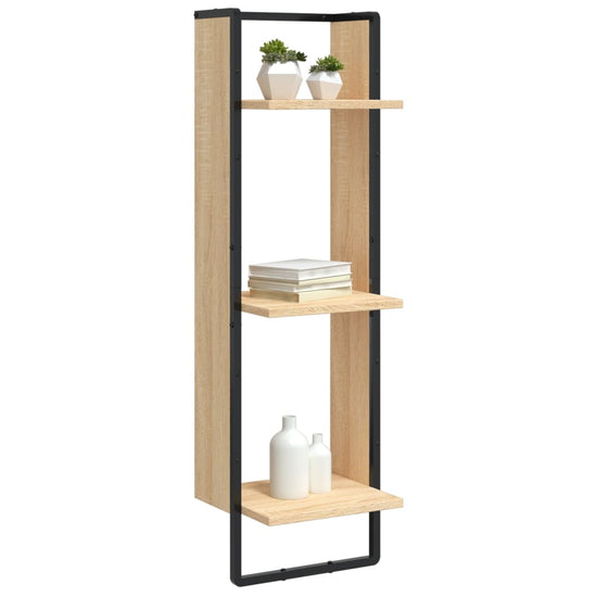 Wandrek 3-laags 30x25x100 cm bewerkt hout sonoma eikenkleurig MeubelReus