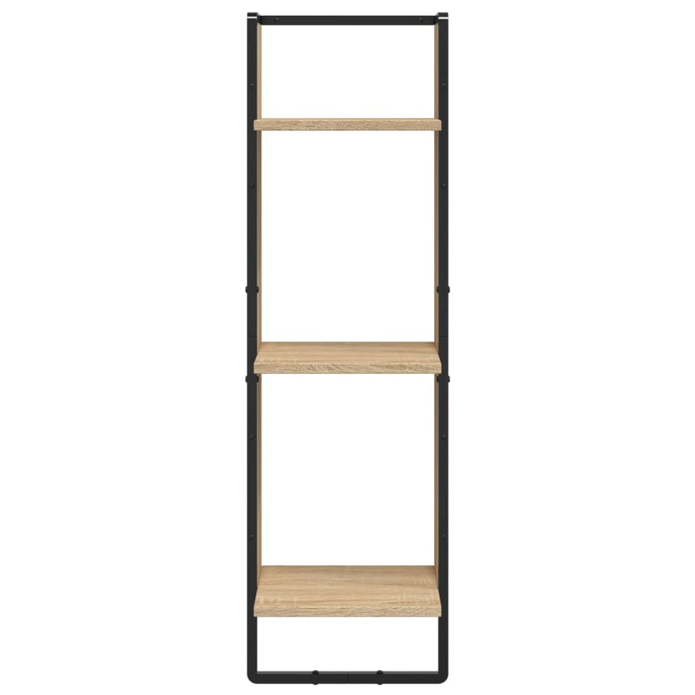 Wandrek 3-laags 30x25x100 cm bewerkt hout sonoma eikenkleurig MeubelReus