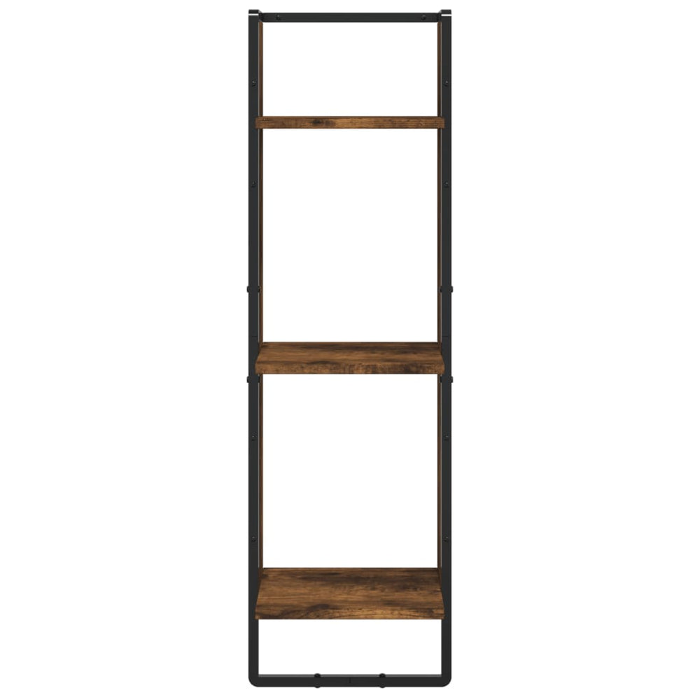 Wandrek 3-laags 30x25x100 cm bewerkt hout gerookt eikenkleurig MeubelReus
