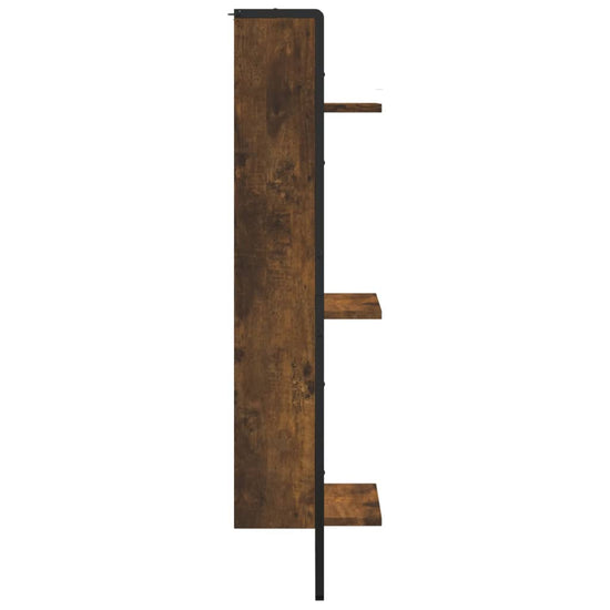 Wandrek 3-laags 30x25x100 cm bewerkt hout gerookt eikenkleurig MeubelReus