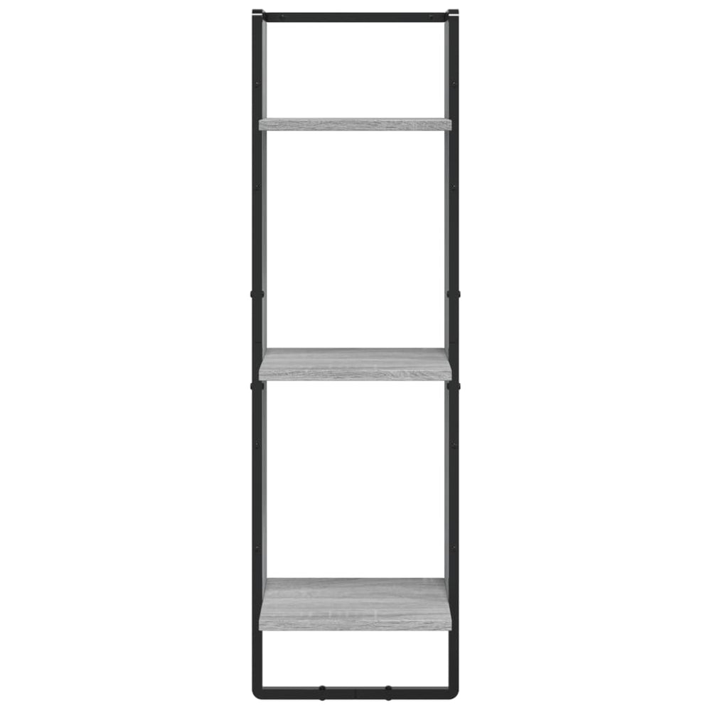 Wandrek 3-laags 30x25x100 cm bewerkt hout grijs sonoma eiken MeubelReus