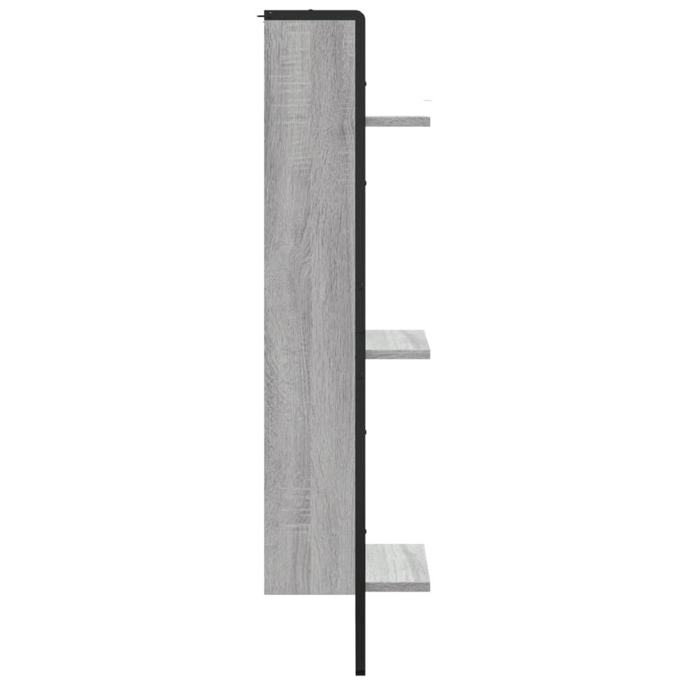 Wandrek 3-laags 30x25x100 cm bewerkt hout grijs sonoma eiken MeubelReus
