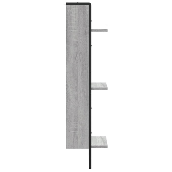 Wandrek 3-laags 30x25x100 cm bewerkt hout grijs sonoma eiken MeubelReus