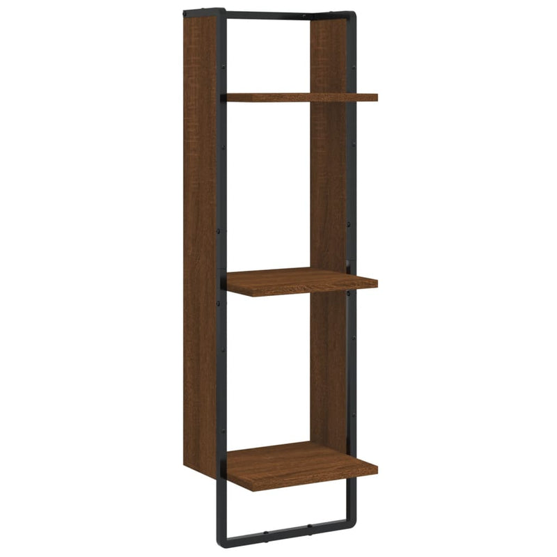 Wandrek 3-laags 30x25x100 cm bewerkt hout bruin eikenkleur MeubelReus