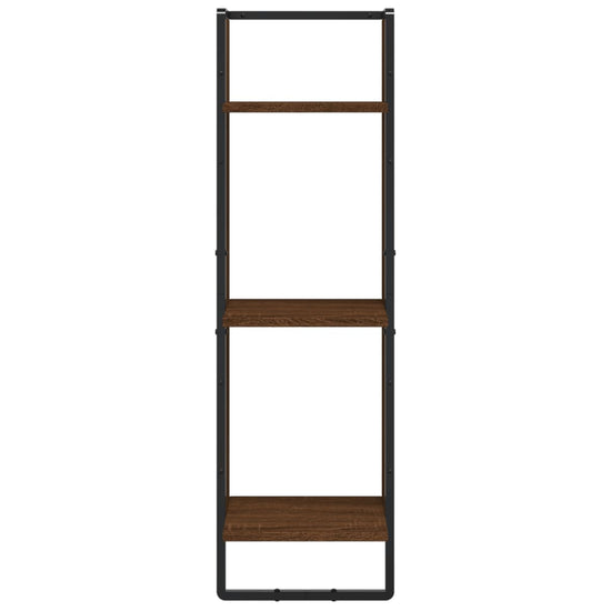 Wandrek 3-laags 30x25x100 cm bewerkt hout bruin eikenkleur MeubelReus