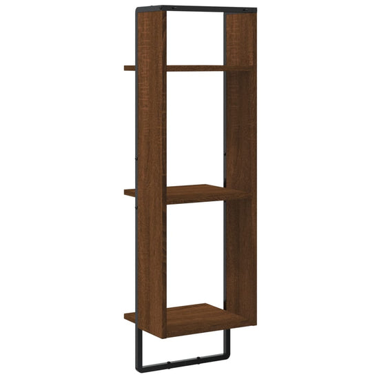 Wandrek 3-laags 30x25x100 cm bewerkt hout bruin eikenkleur MeubelReus
