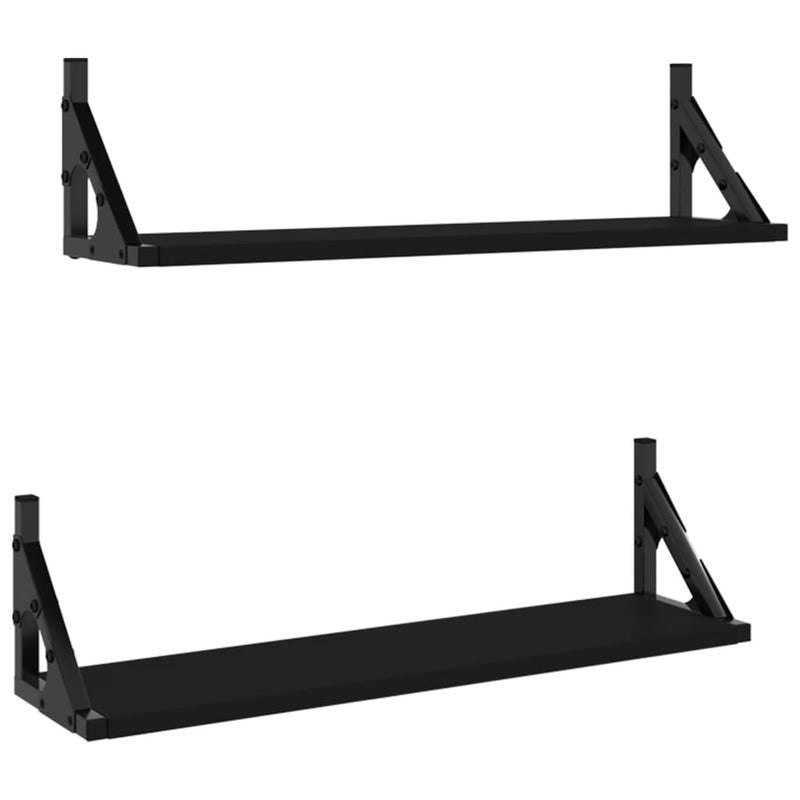 Wandschappen 2 st 60x15x15,5 cm zwart MeubelReus