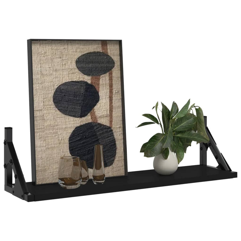 Wandschappen 2 st 60x15x15,5 cm zwart MeubelReus