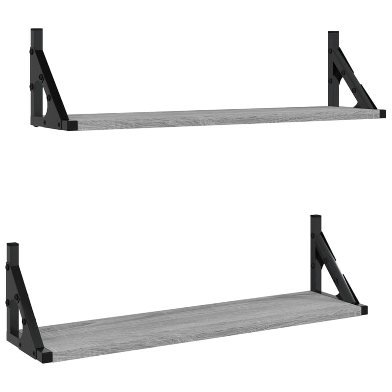 Wandschappen 2 st 60x15x15,5 cm grijs sonoma eikenkleurig MeubelReus