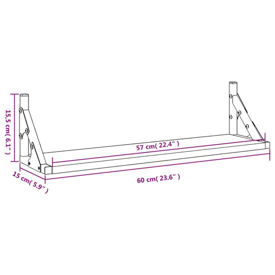 Wandschappen 2 st 60x15x15,5 cm grijs sonoma eikenkleurig MeubelReus